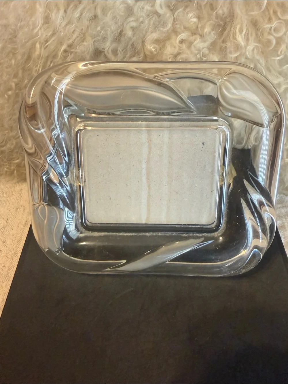 Swirl/ Tulips Vintage Crystal glass picture frame